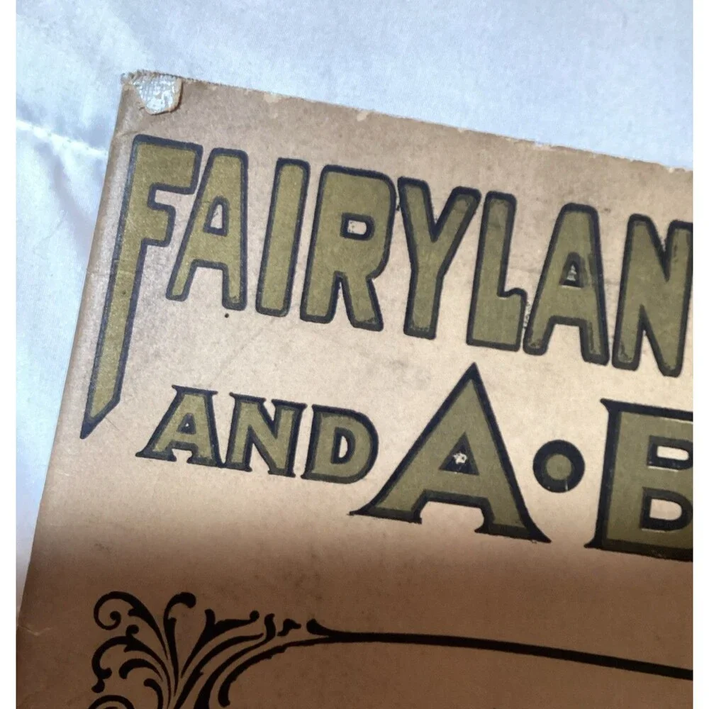 Fairyland Tales And ABC'S Children's Book Printed On Linen Late 1800's /1900's